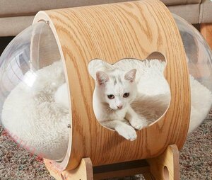 キャットハウス キャットベッド 猫用ハウス ペット用品 天然木 ナチュラル