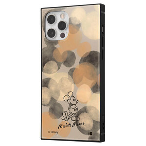 iPhone 12 12pro スマホ ケース カバー ミッキー マウス ベージュ 水彩 耐衝撃 ストラップホール エアクッション ディズニー