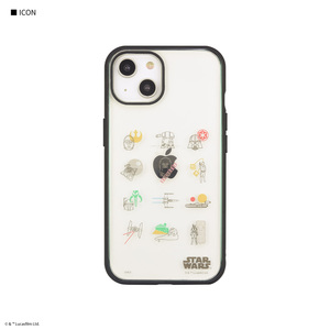 STAR WARS iPhone 14 13 ケース アイコン ICON クリア 透明 スターウォーズ キャラクター グッズ オシャレ かっこいい