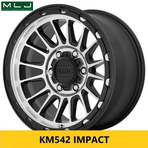 人気USオフ系! KMC KM542 IMPACT 7.0J×16in IS30 114.3 5H サテンブラックマシンド色 デリカＤ5 RAV4 に