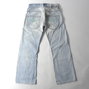 li Play REPLAY задний карман вышивка входить Rollei z Buggy джинсы широкий Denim брюки W25 женский внутренний стандартный l0601-6