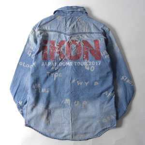  Icon iKON JAPAN DOME TOUR 2017 print Denim western shirt long sleeve Korea idol goods Mei Beck s made m0609-7