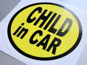 BC●黄色いCHILD in CARステッカー 7.5cmサイズ●子どもが乗ってます 車 カー チャイルドインカー シンプル オリジナル屋外耐候耐水シール