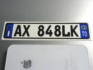 * Mini size * euro plate sticker width 14cm size * Italy Europe number plate outdoors weather resistant water-proof seal FIAT EU