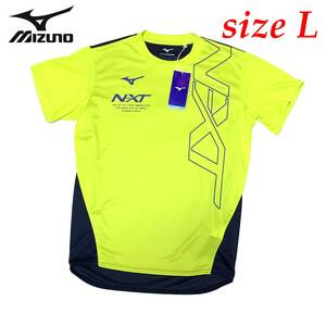 新品 Lサイズ ミズノ 切替 プラクティス シャツ Tシャツ グリーン イエロー Tシャツ MIZUNO U2JA040137 スポーツ ジム ウェア トレーニング