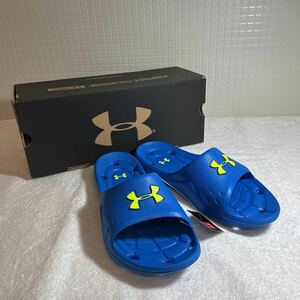 *UNDER ARMOUR( Under Armor ) shower sandals { pattern number 1238676-405}UA M locker 2 SL[ blue jet | high screw yellow ]A*