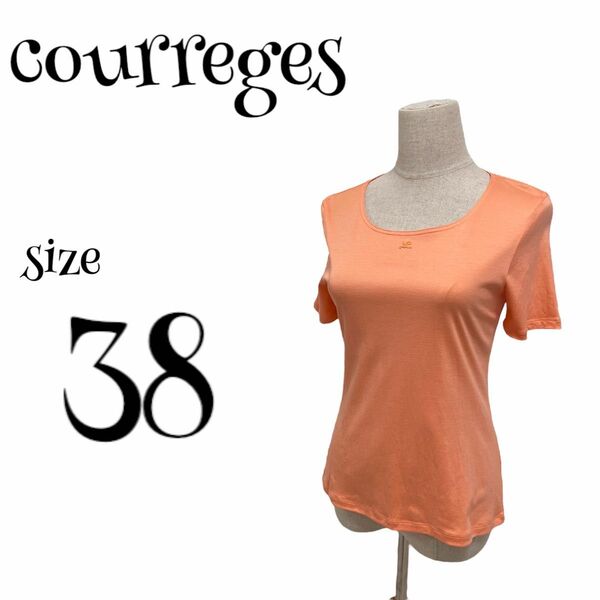 courreges クレージュ ☆ 半袖Tシャツ 38 ロゴ レディース