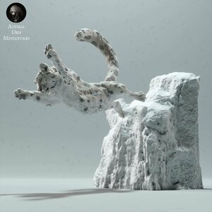 Snow Leopard Jump