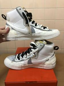 1円 ★ NIKE BLAZER MID / SACAI ナイキ ブレザー ミッド サカイ BV0072-100 サイズUS9 27.０cm ホワイト　FK