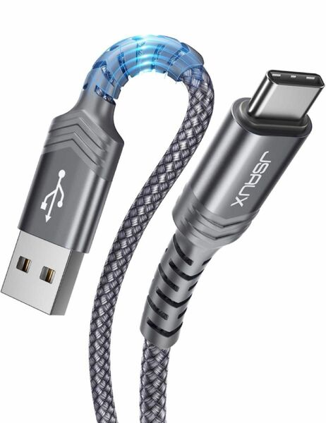 JSAUX USB Cケーブル急速充電 ナイロン編組 (2M, Gray)