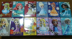 Qposket ディズニー パステルカラー レア 12種 アリス アリエル 白雪姫 シンデレラ ティンカーベル オーロラ姫 アナ エルサ 他 フィギュア 