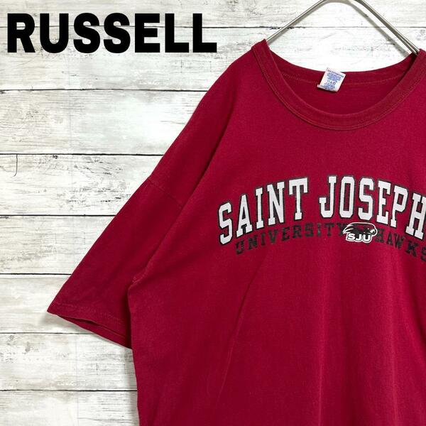 44p ラッセル USカレッジロゴ 半袖Tシャツ セントジョセフ大学 バスケ XL相当 メンズ　レディース