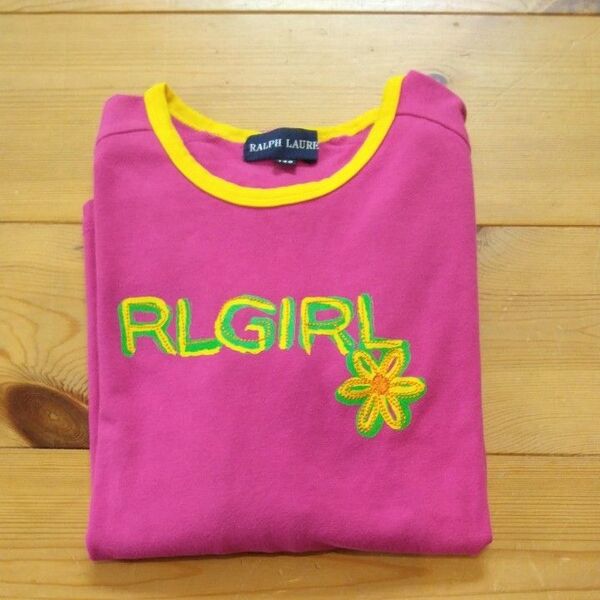 【美品】RALPH LAUREN ロングTシャツ 140 長袖 女の子 ラルフローレン 秋冬