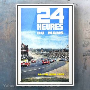 90年代 当時物 1965年 ルマン24 復刻版ポスター / カタログ 広告 24時間 ステッカー グッズ GT40 旧車 LeMans 24 Heures du Mansフランス