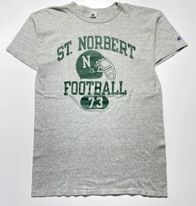 【XL】80s Vintage Champion St.Norbert Football Print Tee 80年代 ヴィンテージ チャンピオン セントノアバート大学 Tシャツ USA製 G2086