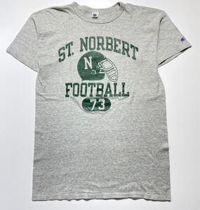 【XL】80s Vintage Champion St.Norbert Football Print Tee 80年代 ヴィンテージ チャンピオン セントノアバート大学 Tシャツ USA製 G2086