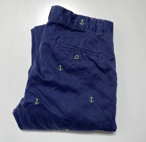 【32×32】90s POLO RALPH LAUREN CHINO PANTS 90年代 ポロラルフローレン チノパン 碇 刺繍パンツ R2005