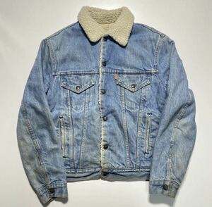 【40】70s Vintage Levi's Denim Boa Jacket 70年代 ヴィンテージ リーバイス デニム ボア ジャケット スモールe ボタン裏刻印52 R299