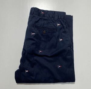 【32/34】POLO RALPH LAUREN COTTON PANTS ポロラルフローレン コットン 国旗刺繍 パンツ 長ズボン スリランカ製 R1630