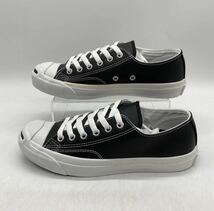 【24cm】新品 CONVERSE LEA JACK PURCELL BLACK コンバース LEA ジャック パーセル レザー ブラック 箱なし インドネシア製 (1B985) 2254_画像1