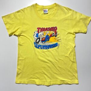 【M】1990s OLD Hanes BEEFY THRASHER SOPERCHARGED Tee 90年代 オールド ヘインズ スラッシャー ホットロッド Tシャツ USA製 G1958