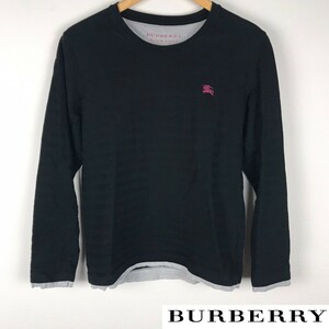 美品 BURBERRY BLACK LABEL 長袖カットソー ブラック サイズ2 返品 送料無料