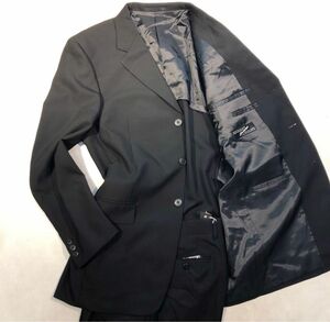 新品【サイズY6 L★高級激安礼服】3Bシングルスーツ 黒 セットアップ 背抜き ノーベンツ 2タック アジャスター付き 冠婚葬祭