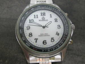 【0616o Y2449】 MARSHAL マーシャル DUAL AREA RADIO CONTROL A.S.9.C ラウンド 3針 時計 腕時計 