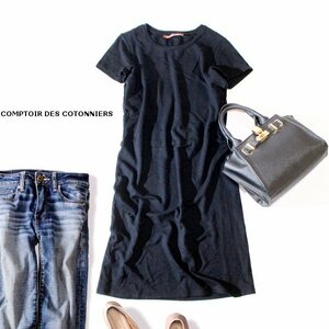 ☆☆ 美品 COMPTOIR DES COTONNIERS コントワーデコトニエ ☆☆ レーヨン ジャージー生地 ストレッチ ワンピース 7号 S 春 夏 23A06