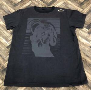OAKLEY Oacley короткий рукав футболка иллюстрации футболка tops cut and sewn черный мужской M размер 
