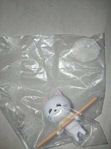 ケンエレファント 貴重な棒を持つネコ フィギュアコレクション 微笑む棒ネコ 白猫 キャラクター ミニチュア カプセルトイ ガチャガチャ