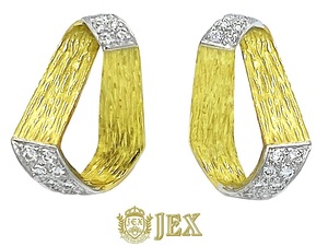 Diamond K18 WG diamond earrings NO.61550