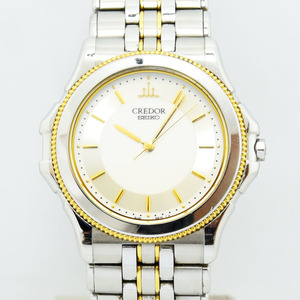 セイコー 中古 メンズ SEIKO クレドール CREDOR パシフィーク 8J81-6B60 クォーツ SS ステンレススチール 18K ホワイト