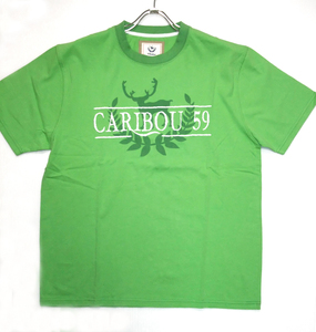 半袖Tシャツ Caribou プリント 大きいサイズ Apple Green 2L CBC-1157 1点限りの試作品 送料込み価格!