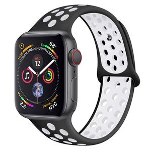 【Applewatch バンド 02 ブラック×ホワイト 38mm/40mm/41mm】アップルウォッチ ベルト series 1 2 3 4 5 6 SE 7 SE2 8 スポーツ 女性 男性