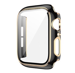 【アップルウォッチカバー/ブラック×ゴールド/41mm用】フルカバーケース 1個 Apple Watch 全面保護 耐衝撃 Series8