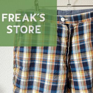 FREAK'S STORE フリークスストア　ショートパンツ　リバーシブル　無地　チェック柄 パッチワーク