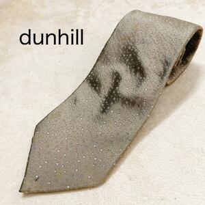 【dunhill】ダンヒル ネクタイ イギリス製 シルク100％ 高級感 メンズ オフィス ビジネス スーツ ゴージャス ブランド 星柄 光沢 肌触りD32