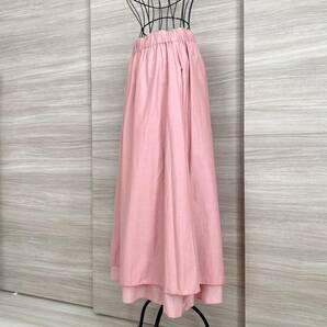 大人可愛いピンクスカート◇UNITED ARROWS ユナイテッドアローズ SFL ロング フレアスカート ウエストゴム ピンクの画像6
