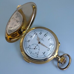 Pocket Watch 14k Colid Quatate Repeater Chronograph с хронографом Швейцария Нестор