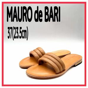 レディース MAURO de BARI (マウロデバーリ) サンダル フラットサンダル シューズ レザー キャメル ブラウン 37 23.5cm イタリア製