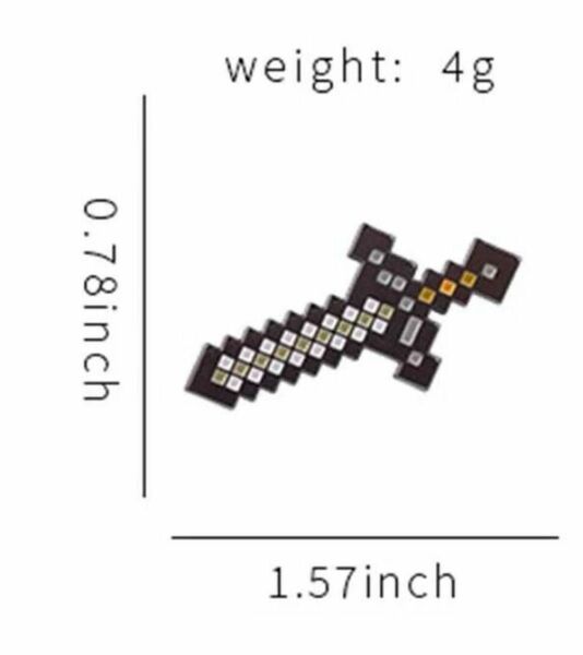 マイクラ　剣　ピンバッジ
