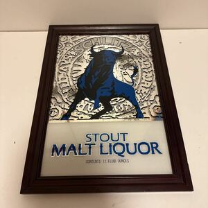 ビンテージ SCHLITZ STOUT MALT LIQUOR パブミラー アメリカ ビールメーカー 壁掛け鏡