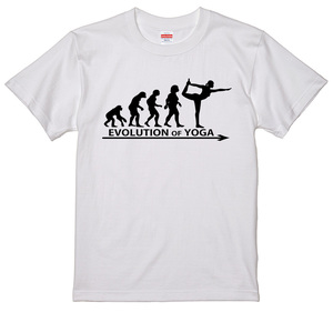 進化 evolution Tシャツ 白 ヨガ YOGA ヨーガ ストレッチ エクササイズ エボリューション 選べるサイズ S/M/L/XLより