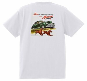 アドバタイジング マーキュリー 1280 白 Ｔシャツ 1946 1947 1948 レッドスレッド ホットロッドローライダー ロカビリー ボム