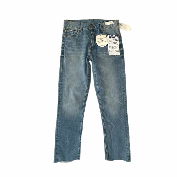 NAVY JEANS 1936 タイトストレート セルビッジルックデニム スキニー カットオフ マックハウス 小柄 キッズ向け