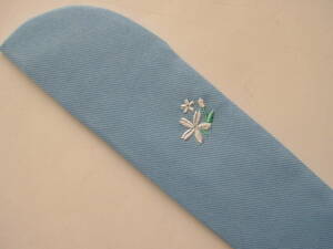  fan inserting light blue flower embroidery fan case fan sack 