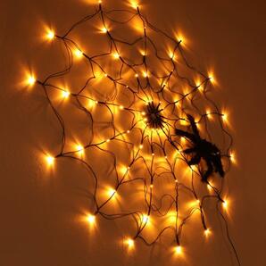 ハロウィン装飾 　LED ライト クモの巣ライト　インテリアライト イルミネーション
