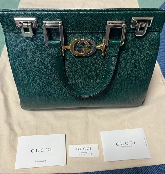 GUCCI ズゥミ スモールトップハンドルバッグ グリーン ショルダー 正規品