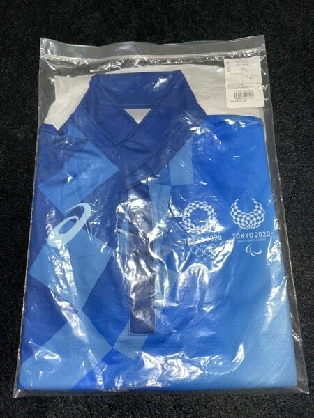 即決 送料無料 新品未開封 東京オリンピック、ポロシャツ アシックス製 XSサイズ ブルー